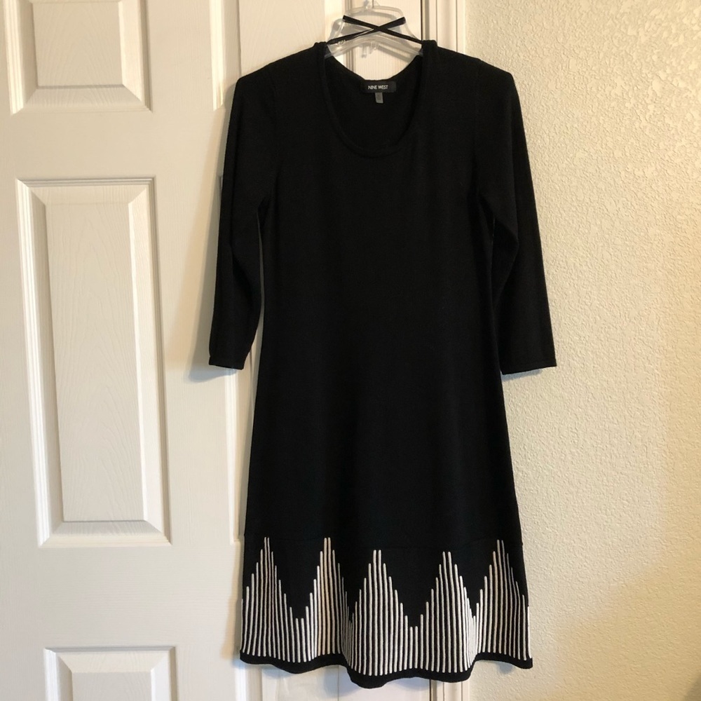 Nine West Crew Neck Fit & Flare Sweater Dress/ M